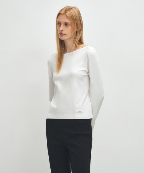 MARITHE + FRANCOIS GIRBAUD(マリテフランソワジルボー)の「W BASIC SCOOP BACK LONG SLEEVE(Tシャツ/カットソー・レディース・ホワイト/ヘザーグレー/ブラック・SMALL/MEDIUM)」の13枚目の写真