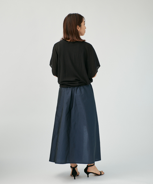 VERMEIL par iena（ヴェルメイユパーイエナ）の「シアーフライスレーヤードトップス（Tシャツ/カットソー・レディース・ブラック/ホワイト/ピンク・FREE）」の6枚目の写真
