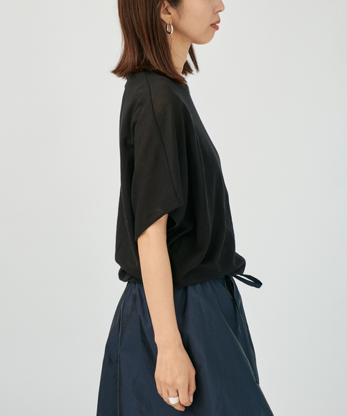 VERMEIL par iena（ヴェルメイユパーイエナ）の「シアーフライスレーヤードトップス（Tシャツ/カットソー・レディース・ブラック/ホワイト/ピンク・FREE）」の8枚目の写真