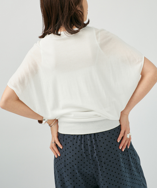 VERMEIL par iena（ヴェルメイユパーイエナ）の「シアーフライスレーヤードトップス（Tシャツ/カットソー・レディース・ブラック/ホワイト/ピンク・FREE）」の15枚目の写真
