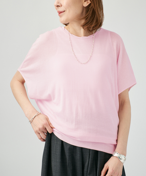 VERMEIL par iena（ヴェルメイユパーイエナ）の「シアーフライスレーヤードトップス（Tシャツ/カットソー・レディース・ブラック/ホワイト/ピンク・FREE）」の19枚目の写真