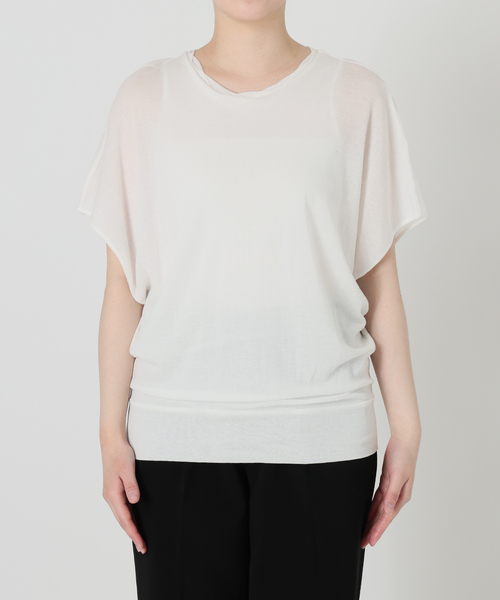 VERMEIL par iena（ヴェルメイユパーイエナ）の「シアーフライスレーヤードトップス（Tシャツ/カットソー・レディース・ブラック/ホワイト/ピンク・FREE）」の21枚目の写真