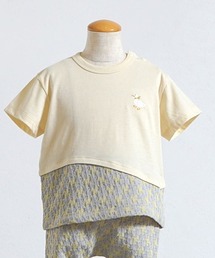 Hoppetta（ホッペッタ）の「【Hoppetta(ホッペッタ)】アヒル刺繍Tシャツ 80・90・100cm（Tシャツ/カットソー）」
