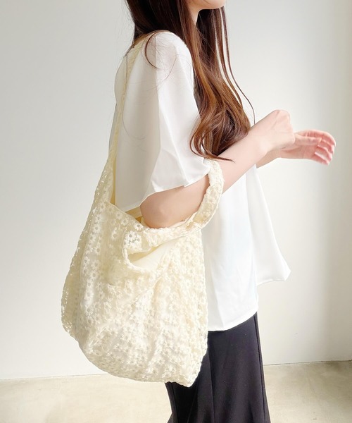 Nana(ナナ)の「フラワー刺繍シアートートバッグ(ショルダーバッグ・レディース・ベージュ系2/ベージュ系1・FREE)」の8枚目の写真