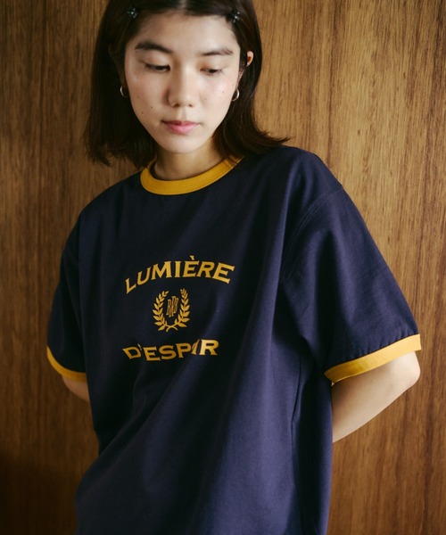 BROKEN BASE(ブロークンベース)の「College Logo Ringer Tee / カレッジロゴリンガーTee(Tシャツ/カットソー・メンズ・ホワイト/ネイビー/グレー・SMALL/MEDIUM/LARGE)」の6枚目の写真