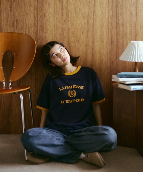 BROKEN BASE(ブロークンベース)の「College Logo Ringer Tee / カレッジロゴリンガーTee(Tシャツ/カットソー・メンズ・ホワイト/ネイビー/グレー・SMALL/MEDIUM/LARGE)」の7枚目の写真