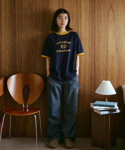 BROKEN BASE(ブロークンベース)の「College Logo Ringer Tee / カレッジロゴリンガーTee(Tシャツ/カットソー・メンズ・ホワイト/ネイビー/グレー・SMALL/MEDIUM/LARGE)」の10枚目の写真