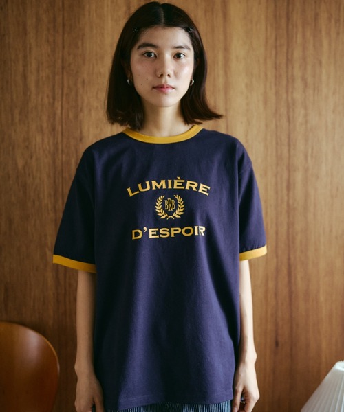BROKEN BASE(ブロークンベース)の「College Logo Ringer Tee / カレッジロゴリンガーTee(Tシャツ/カットソー・メンズ・ホワイト/ネイビー/グレー・SMALL/MEDIUM/LARGE)」の13枚目の写真
