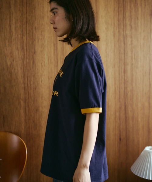 BROKEN BASE(ブロークンベース)の「College Logo Ringer Tee / カレッジロゴリンガーTee(Tシャツ/カットソー・メンズ・ホワイト/ネイビー/グレー・SMALL/MEDIUM/LARGE)」の14枚目の写真