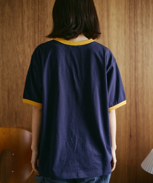 BROKEN BASE(ブロークンベース)の「College Logo Ringer Tee / カレッジロゴリンガーTee(Tシャツ/カットソー・メンズ・ホワイト/ネイビー/グレー・SMALL/MEDIUM/LARGE)」の15枚目の写真