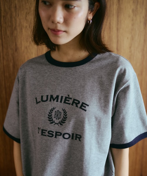 BROKEN BASE(ブロークンベース)の「College Logo Ringer Tee / カレッジロゴリンガーTee(Tシャツ/カットソー・メンズ・ホワイト/ネイビー/グレー・SMALL/MEDIUM/LARGE)」の17枚目の写真