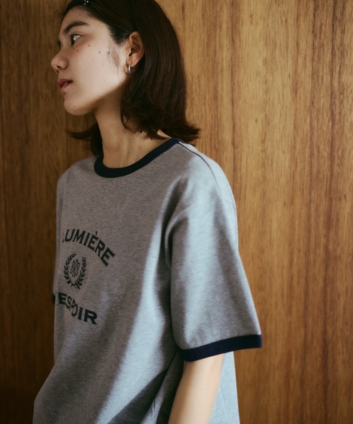 BROKEN BASE(ブロークンベース)の「College Logo Ringer Tee / カレッジロゴリンガーTee(Tシャツ/カットソー・メンズ・ホワイト/ネイビー/グレー・SMALL/MEDIUM/LARGE)」の18枚目の写真