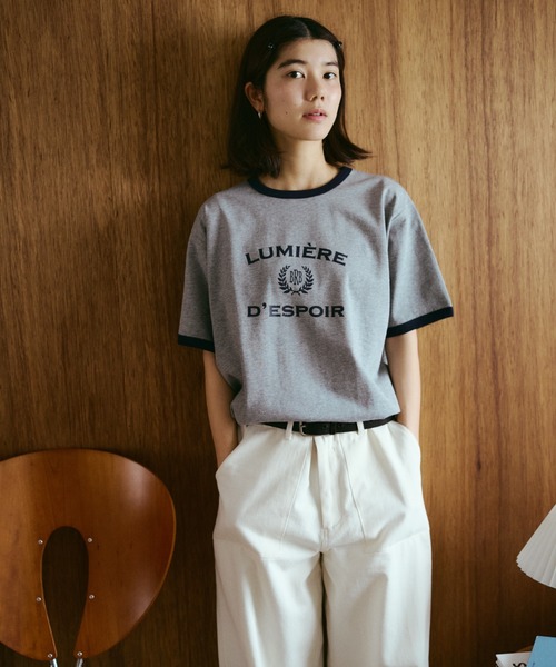 BROKEN BASE(ブロークンベース)の「College Logo Ringer Tee / カレッジロゴリンガーTee(Tシャツ/カットソー・メンズ・ホワイト/ネイビー/グレー・SMALL/MEDIUM/LARGE)」の21枚目の写真
