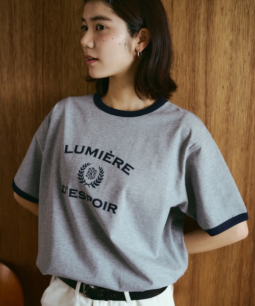 BROKEN BASE(ブロークンベース)の「College Logo Ringer Tee / カレッジロゴリンガーTee(Tシャツ/カットソー・メンズ・ホワイト/ネイビー/グレー・SMALL/MEDIUM/LARGE)」の19枚目の写真