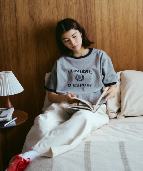BROKEN BASE(ブロークンベース)の「College Logo Ringer Tee / カレッジロゴリンガーTee(Tシャツ/カットソー・メンズ・ホワイト/ネイビー/グレー・SMALL/MEDIUM/LARGE)」の22枚目の写真