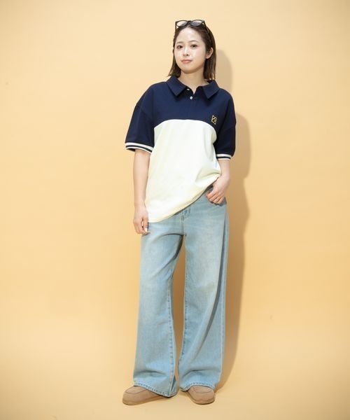 JEANASIS（ジーナシス）の「【PEE企画】ラガ－シャツ/664278（ポロシャツ・レディース・ネイビー系/レッド系その他/ブラウン系その他・FREE）」の4枚目の写真