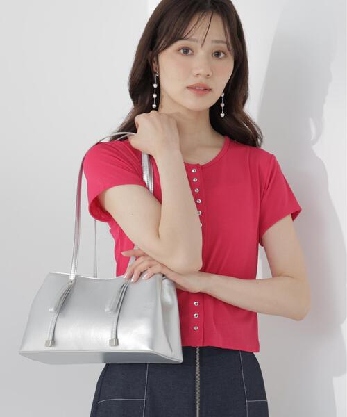 EDIT COLOGNE(エディットコロン)の「リボンロングショルダーバッグ(ショルダーバッグ・レディース・ブラウン/オフホワイト/シルバー・フリ-)」の3枚目の写真