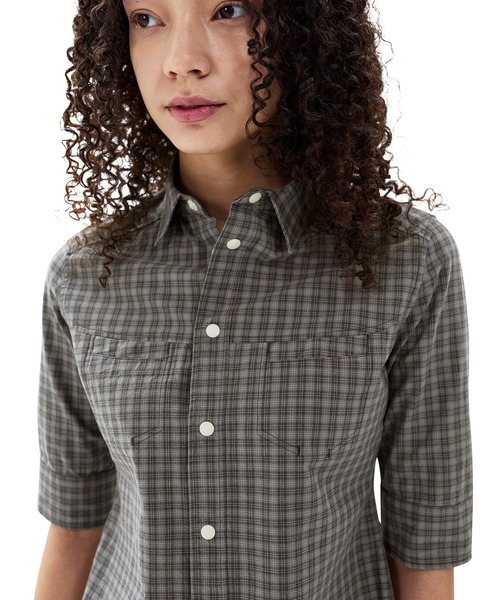 W Plaid 3/4 Sleeve Shirt — рубашка в клетку с 3/4 рукавом