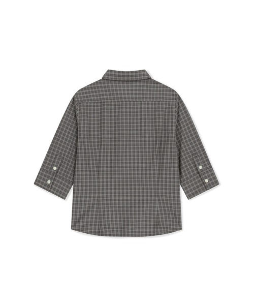 SUNLOVE（サンラブ）の「W Plaid 3/4 Sleeve Shirt（シャツ/ブラウス・レディース・グレー/グリーン/オレンジ・S/M）」の6枚目の写真