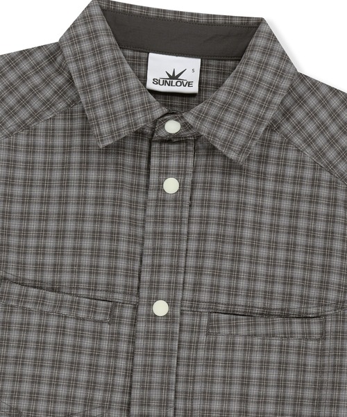SUNLOVE（サンラブ）の「W Plaid 3/4 Sleeve Shirt（シャツ/ブラウス・レディース・グレー/グリーン/オレンジ・S/M）」の7枚目の写真