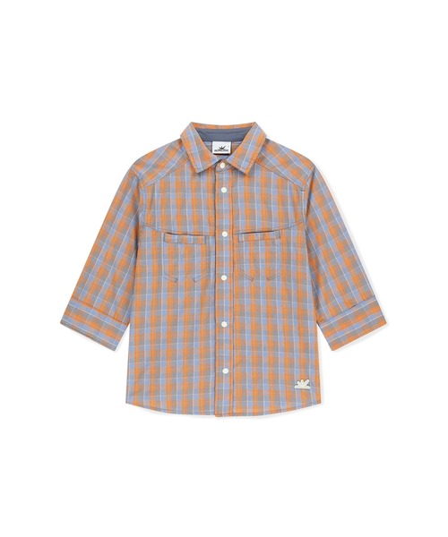 SUNLOVE（サンラブ）の「W Plaid 3/4 Sleeve Shirt（シャツ/ブラウス・レディース・グレー/グリーン/オレンジ・S/M）」の5枚目の写真