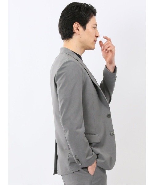 TAKA-Q（タカキュー）の「【ストレッチ 接触冷感 吸湿速乾 ハンドウォッシャブル】タカキュー 2ボタン ビジネス 2ボタン ジャケット グレー(セットアップ可能)（スーツジャケット・メンズ・グレー・X-LARGE/LARGE/MEDIUM/S/3L）」の6枚目の写真