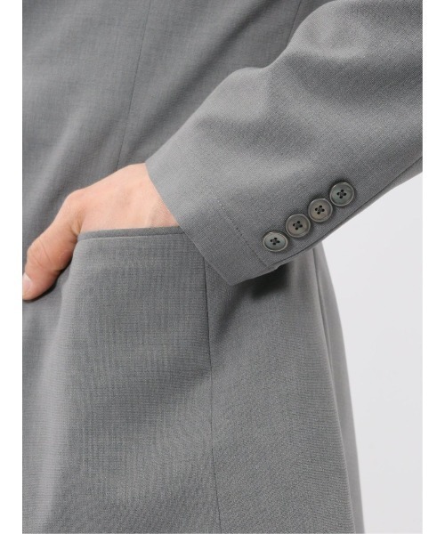 TAKA-Q（タカキュー）の「【ストレッチ 接触冷感 吸湿速乾 ハンドウォッシャブル】タカキュー 2ボタン ビジネス 2ボタン ジャケット グレー(セットアップ可能)（スーツジャケット・メンズ・グレー・X-LARGE/LARGE/MEDIUM/S/3L）」の12枚目の写真