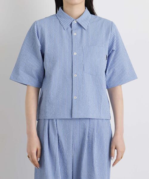 THOUSAND MILE（サウザンドマイル）の「THOUSAND MILE/SEERSUCKER STRIPE SHIRT(セットアップ可)（シャツ/ブラウス・レディース・ライトブルー・FREE）」の9枚目の写真