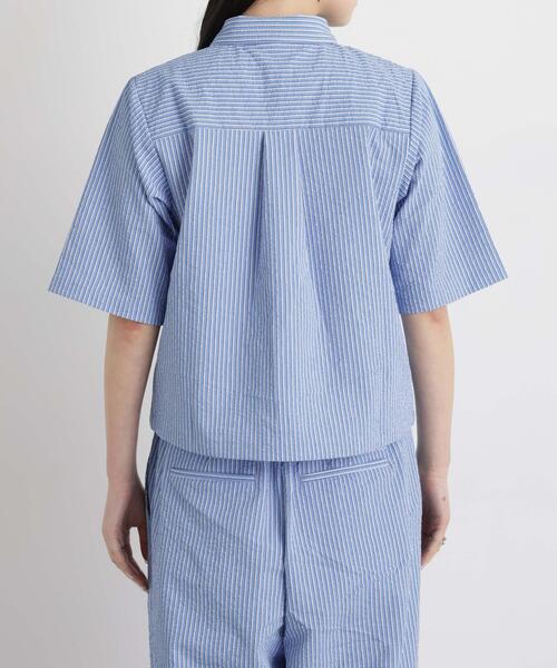 THOUSAND MILE（サウザンドマイル）の「THOUSAND MILE/SEERSUCKER STRIPE SHIRT(セットアップ可)（シャツ/ブラウス・レディース・ライトブルー・FREE）」の11枚目の写真