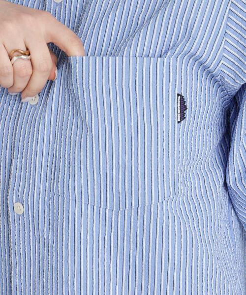 THOUSAND MILE（サウザンドマイル）の「THOUSAND MILE/SEERSUCKER STRIPE SHIRT(セットアップ可)（シャツ/ブラウス・レディース・ライトブルー・FREE）」の14枚目の写真