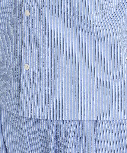 THOUSAND MILE（サウザンドマイル）の「THOUSAND MILE/SEERSUCKER STRIPE SHIRT(セットアップ可)（シャツ/ブラウス・レディース・ライトブルー・FREE）」の16枚目の写真