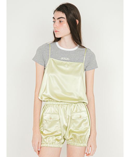 SORIN(ソリン )の「Satin Cami Rompers/サテン キャミロンパース(つなぎ/オールインワン・レディース・ブラック/クリーム/ライム・38)」の3枚目の写真