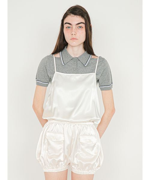 SORIN(ソリン )の「Satin Cami Rompers/サテン キャミロンパース(つなぎ/オールインワン・レディース・ブラック/クリーム/ライム・38)」の4枚目の写真