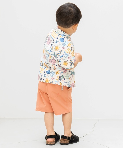 and D. petit main(アンドディープティマイン)の「【セットアップ可】【水陸両用】総ガラ半袖シャツ(シャツ/ブラウス・キッズ・ライトカーキ/ネイビー/アイボリー・140cm/120cm/100cm/110cm/90cm/130cm)」の5枚目の写真