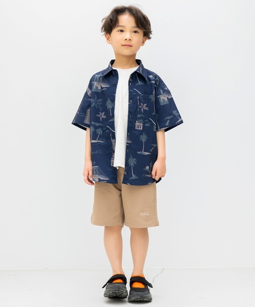 and D. petit main(アンドディープティマイン)の「【セットアップ可】【水陸両用】総ガラ半袖シャツ(シャツ/ブラウス・キッズ・ライトカーキ/ネイビー/アイボリー・140cm/120cm/100cm/110cm/90cm/130cm)」の13枚目の写真