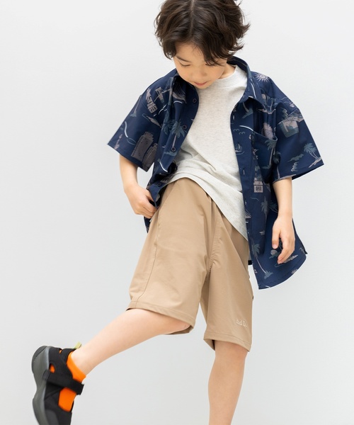 and D. petit main(アンドディープティマイン)の「【セットアップ可】【水陸両用】総ガラ半袖シャツ(シャツ/ブラウス・キッズ・ライトカーキ/ネイビー/アイボリー・140cm/120cm/100cm/110cm/90cm/130cm)」の14枚目の写真