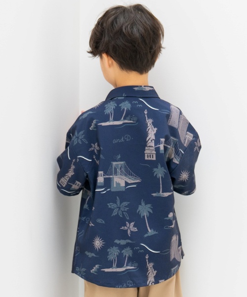 and D. petit main(アンドディープティマイン)の「【セットアップ可】【水陸両用】総ガラ半袖シャツ(シャツ/ブラウス・キッズ・ライトカーキ/ネイビー/アイボリー・140cm/120cm/100cm/110cm/90cm/130cm)」の16枚目の写真