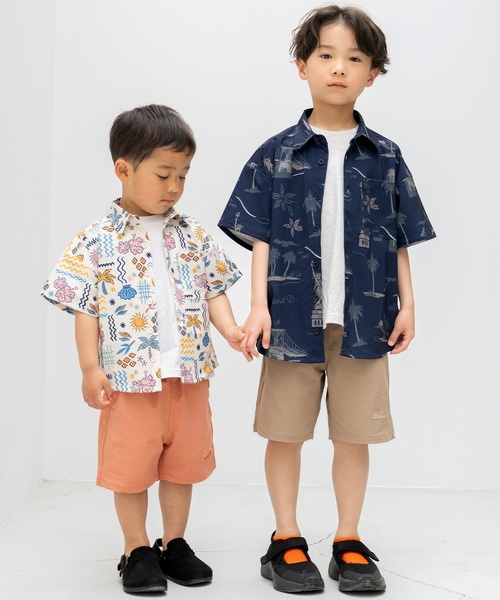 and D. petit main(アンドディープティマイン)の「【セットアップ可】【水陸両用】総ガラ半袖シャツ(シャツ/ブラウス・キッズ・ライトカーキ/ネイビー/アイボリー・140cm/120cm/100cm/110cm/90cm/130cm)」の20枚目の写真