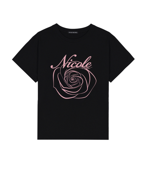 NICK&NICOLE(ニックアンドニコール)の「NICOLE ROSE SLEEVE TOP_BLACK PINK(Tシャツ/カットソー・レディース・その他・MEDIUM/LARGE)」の4枚目の写真