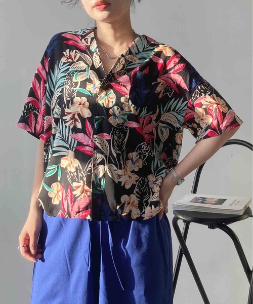 AS KNOW AS plus(アズノゥアズプラス)の「◯アロハ 開衿シャツ【UNISEX ITEM】(シャツ/ブラウス・レディース・ホワイト系/マルチ/ブラック系/オレンジ系・FREE)」の8枚目の写真