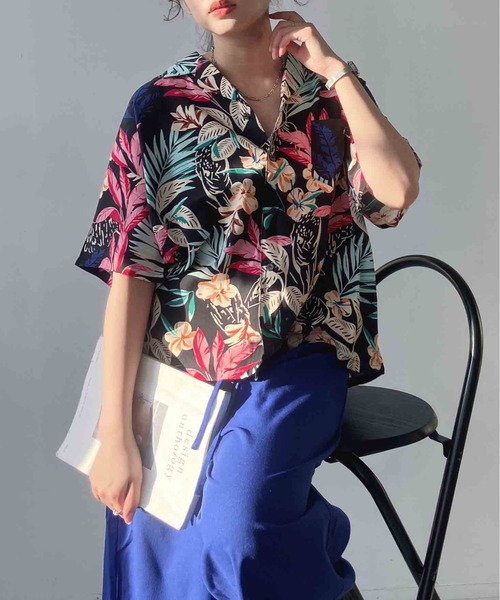 AS KNOW AS plus(アズノゥアズプラス)の「◯アロハ 開衿シャツ【UNISEX ITEM】(シャツ/ブラウス・レディース・ホワイト系/マルチ/ブラック系/オレンジ系・FREE)」の9枚目の写真