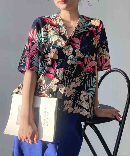 AS KNOW AS plus(アズノゥアズプラス)の「◯アロハ 開衿シャツ【UNISEX ITEM】(シャツ/ブラウス・レディース・ホワイト系/マルチ/ブラック系/オレンジ系・FREE)」の12枚目の写真
