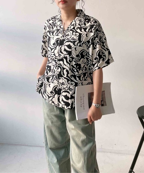 AS KNOW AS plus(アズノゥアズプラス)の「◯アロハ 開衿シャツ【UNISEX ITEM】(シャツ/ブラウス・レディース・ホワイト系/マルチ/ブラック系/オレンジ系・FREE)」の19枚目の写真