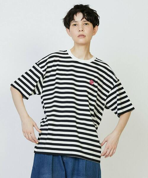 FRAPBOIS PARK(フラボアパーク)の「パークボーダーT 2(Tシャツ/カットソー・レディース・ブラック/イエロー/ピンク・2/1)」の2枚目の写真