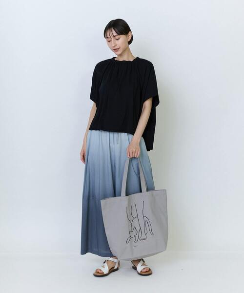 LOISIR（ロワズィール）の「【6月お気に入り登録ブランド内2位】【アーティストコラボ】LOISIR×塩川いづみ イラストプリントトートバッグ（トートバッグ・レディース・グレー/ベージュ・FREE）」の5枚目の写真
