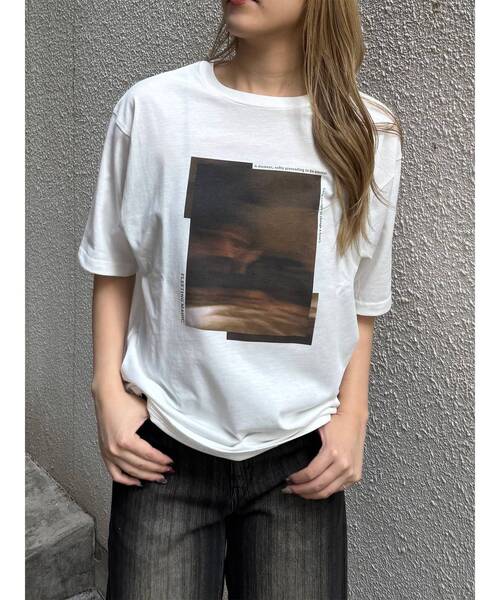 MURUA(ムルーア)の「プリントオーバーTシャツ 夏服(Tシャツ/カットソー・レディース・ブラウン/その他1/ブラック・FREE)」の7枚目の写真