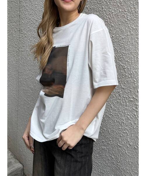 MURUA(ムルーア)の「プリントオーバーTシャツ 夏服(Tシャツ/カットソー・レディース・ブラウン/その他1/ブラック・FREE)」の8枚目の写真