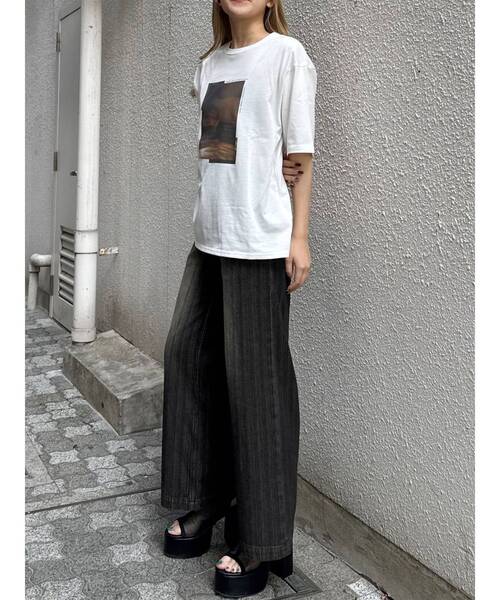 MURUA(ムルーア)の「プリントオーバーTシャツ 夏服(Tシャツ/カットソー・レディース・ブラウン/その他1/ブラック・FREE)」の12枚目の写真