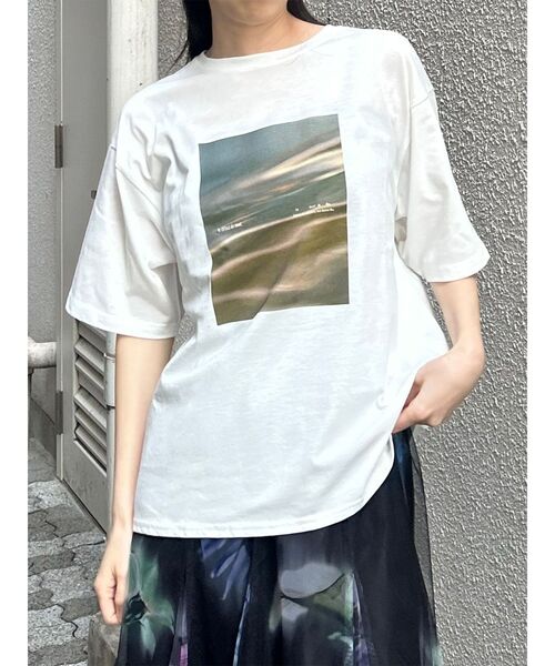 MURUA(ムルーア)の「プリントオーバーTシャツ 夏服(Tシャツ/カットソー・レディース・ブラウン/その他1/ブラック・FREE)」の13枚目の写真