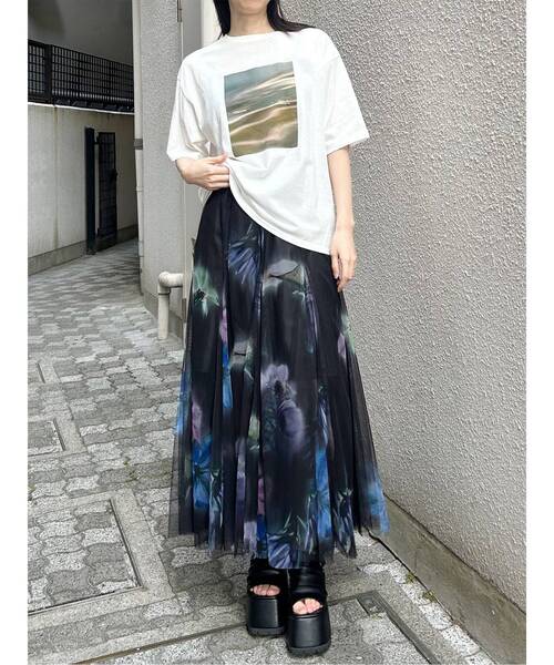 MURUA(ムルーア)の「プリントオーバーTシャツ 夏服(Tシャツ/カットソー・レディース・ブラウン/その他1/ブラック・FREE)」の16枚目の写真